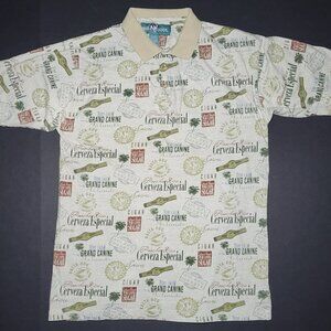 Big Dogs Mens Tan Polo Shirt Poocho Rico Pasta Dog Grand Canine Size Large